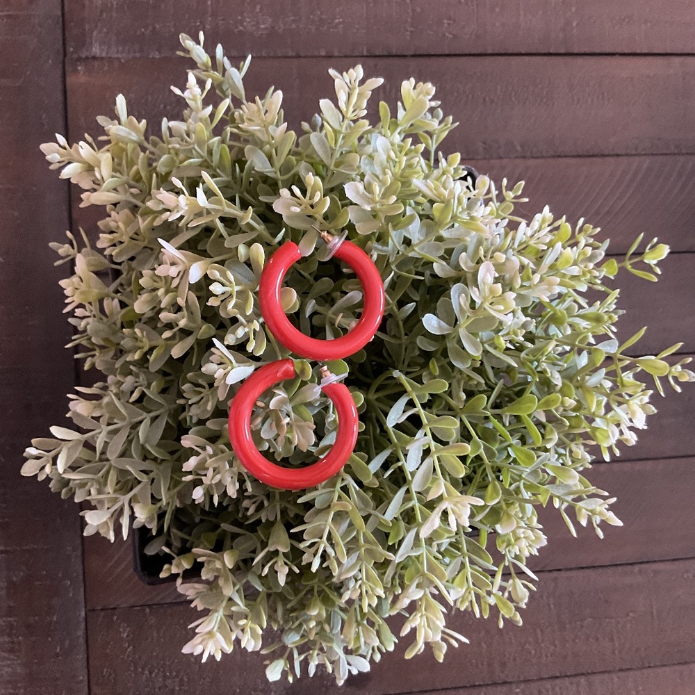🇨🇦🇨🇦Trendy Orange Acrylic Crescent Hoop earrings